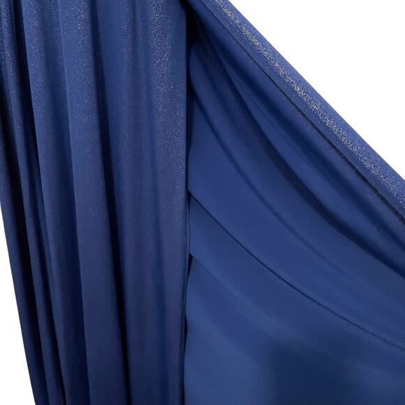 Lucy in the Sky Halter Dress Blue Shimmer Keyhole XS - Picture 6 of 11